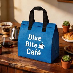 Sacs isothermes personnalisés en non-tissé avec feuille d'aluminium, réutilisables, pour plats à emporter, sacs à déjeuner laminés, imperméables, pour la vente en gros - Product Image 2