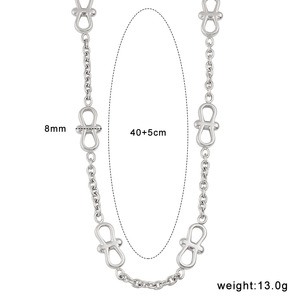 Stilvolles Minimalistisches 18K Vergoldetes Edelstahl-Titan Schleifendesign Halsketten- und Armband-<span class=keywords><strong>Set</strong></span> Unisex Eleganter Schmuck - Product Image 4