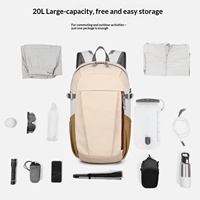 Sac à dos unisexe pour les déplacements, la randonnée et les voyages, style décontracté, sac à dos léger en nylon, sac à dos de 20 à 35 L pour hommes