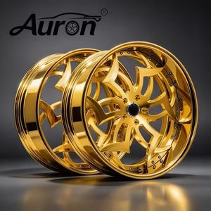 Nouvelle jante Auron Bronze multi-rayons en alliage d'aluminium doré, moulée en 2 parties, pour la mise à niveau et la rénovation de voitures particulières - Product Image 4