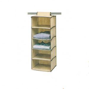 Household Items 5 Tiers <b>Collapsible</b> Cloth Hanging Shelf for Closet <b>Storage</b> Organizer - Product Image 1