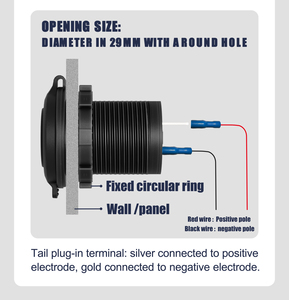 12/24V סוג C עגול רכב וולט מד מטען רכב Usb שקעי 12V מובנה שקע אופנוע מטען עבור טלפון סלולרי