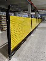 Lámina Perforada Amarilla, Barrera de Seguridad para Taller, Barrera de Separación para Almacén Industrial, Antioxidante, Personalizable