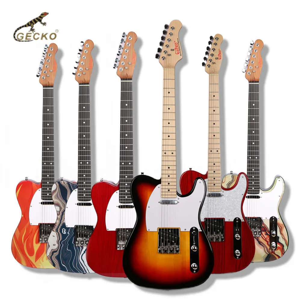 GECKO Hot Sales Musical Instrumentos de Cordas Alta Qualidade Guitarra Basswood Electrica TL Maple Neck 6 Cordas Guitarra Elétrica