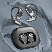 Auriculares Inalámbricos Hi-Fi con Pantalla Digital TWS 5.4, Resistentes al Agua IPX4, Retardo de 30ms, Diseño de Gancho para la Oreja, Táctiles, Sin Cancelación de Ruido
