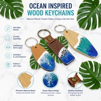 Nouveau produit personnalisé : porte-clés en bois gravé au laser DIY, porte-clés en métal et bois