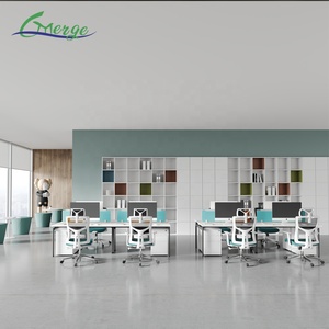 Bàn làm việc văn phòng hiện đại 4 chỗ ngồi đối diện, chân kim loại, dành cho không gian làm việc mở, văn phòng cộng tác, nhà ở - Product Image 2