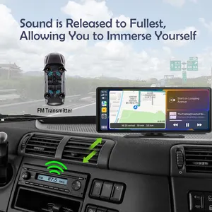 Monitor para carro 10.26 '', android conexão automática multimídia player de vídeo navegação gps painel