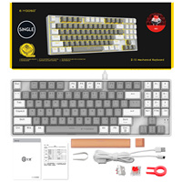 Teclado Mecánico Personalizado para Juegos, 89 Teclas, USB Tipo-C, RGB LED, Cableado, para Sistemas Windows/Android/Linux, Teclas Programables