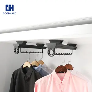 工厂高品质衣柜配件顶部安装拉出式衣柜收纳架挂衣架