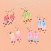Pendientes de crema con bloques de color de primavera y verano, los más vendidos, con diseño de simulación de comida creativa transfronteriza, estilo hielo {Pendientes para mujer}