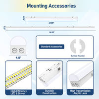 Prix compétitif, éclairage LED linéaire blanc pour haut-bay, 3500K/4000K/5000K sélectionnable, 24W, bande LED de haute qualité, PC, garantie 5 ans