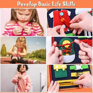 Tableau d'activités en feutre personnalisé pour enfants <span class=keywords><strong>de</strong></span> 3 à 6 ans, dessin animé 8 en 1, livre d'activités Montessori, jeux éducatifs, cadeau éducatif - Product Image 4