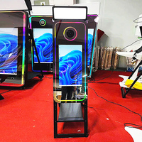 Photomaton miroir niveau 4 alimenté par batterie lumière LED à changement de couleur pour photomaton miroir magique intelligent