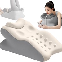 Oreiller ergonomique multifonctionnel en mousse à mémoire de forme en U, idéal pour dormir, consulter son téléphone et lire - 53x37x24cm