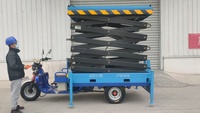Plateforme élévatrice mobile hydraulique électrique pour travaux en extérieur, plateforme de travail à trois roues, élévateur à ciseaux