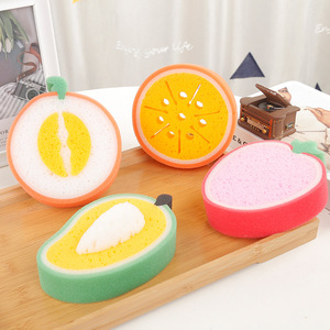 Fruit Shaped Thickened Dish Sponge Mango <b>Strawberry</b> Cantaloupe Orange For Kitchen Cleaning <b>Pots</b> And Pans - Product Image 1