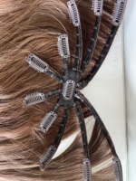 Nouvelles pinces à cheveux style pieuvre couleur ombrée 4 # /30 #   Extensions de cheveux humains 6D, cheveux humains fabriqués à la machine