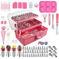 236-teiliges Edelstahl-Silikon-Set für Tortendekoration mit Spritztüllen, Spritzbeuteln und Aufbewahrungsbox - DIY-Backwerkzeuge Großhandel