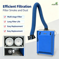 Extracteur de fumée industriel à bras unique à haut débit d'air pour les grands volumes de fumée de soudage