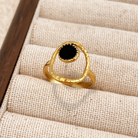 Cincin Wanita Campuran Grosir, Dapat Disesuaikan, Lapis Emas 18K, Tahan Air, Perhiasan Pernikahan & Pertunangan, Cincin Baja Anti Karat Grosir