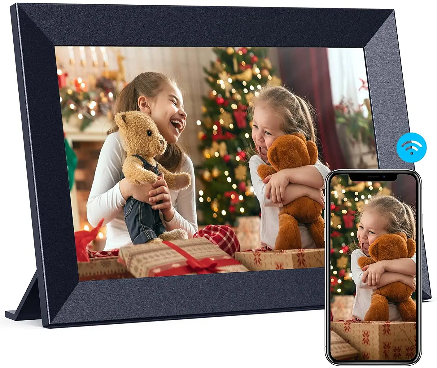 1280X800 आईपीएस टच स्क्रीन 16GB स्मार्ट फोटो साझा तस्वीरें या वीडियो के माध्यम से Frameo एप्लिकेशन वाईफाई 10.1 इंच डिजिटल चित्र फोटो फ्रेम