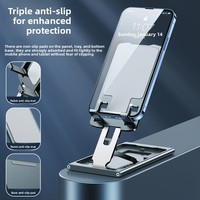 Support de téléphone et tablette pliable et réglable en aluminium BONCARTECK MZ-05, support de bureau rotatif à 360°, support universel pour diffusion en direct