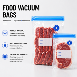 Textured Self-Vacuum Sealing <b>Bag</b> with Clips for Secure Sous Vide Cooking and Food Storage Vacuum Seal Pe Sous Vide <b>Bags</b> - Product Image 1