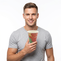 Gobelet en papier à paroi simple de 7 oz pour boissons froides avec double revêtement PE, pour café, marque OEM
