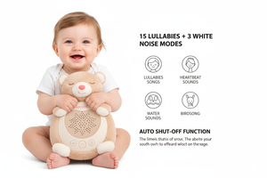 Doudou portable pour enfant avec bruit blanc, 3 modes, projecteur de lumière nocturne étoilée, 15 berceuses - Product Image 5