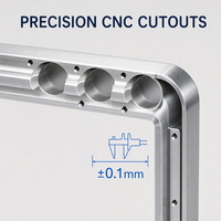 Châssis de précision en aluminium usiné CNC sur mesure OEM, couleur argent, pour tablette, moniteur, panneau d'affichage industriel, fabricant de boîtiers