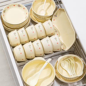 Juego de <span class=keywords><strong>Vajilla</strong></span> de Cerámica Estilo Crema, Platos y Tazones de Porcelana en Tonos Suaves para una Cena Acogedora en Casa, <span class=keywords><strong>Vajilla</strong></span> Moderna y Minimalista - Product Image 2