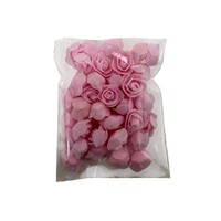 50pcs Bunga Mawar Buatan Mini 35mm Kepala Mawar Busa Sempurna untuk Proyek DIY Buket Pernikahan Scrapbooking Karangan Bunga Festival