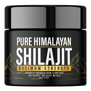 Zuivere Organische Himalayan Shilajit Hars 85 + Sporenmineralen Complex Voor Focus & Energie, Immuunondersteuning