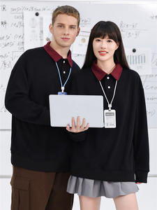 <span class=keywords><strong>Polo</strong></span> <span class=keywords><strong>a</strong></span> Maniche Lunghe da Uomo Personalizzata Oversize in Cotone e Poliestere da 320 Gsm <span class=keywords><strong>con</strong></span> Abbinamento Colore, Stile Sportivo e Casual - Product Image 2