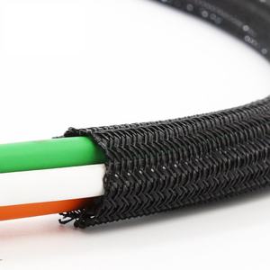 Manguito trenzado de <span class=keywords><strong>PET</strong></span> Manguito de cable trenzado expandible aislado Tubo de plástico multicolor - Product Image 6