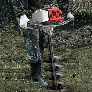 Atacado 52CC Manual de Impulso Da Mão De Gás Verruma Escavador Do Furo de Borne Gasolina Terra Verruma com Única Roda - Product Image 6