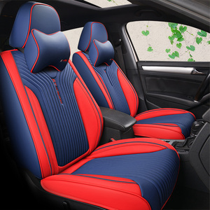 Fundas de Asiento de Coche de Cuero Deportivo de Moda, Juego Completo de Accesorios Interiores Universales para Fundas de Asiento de Coche Vw Jetta - Product Image 4