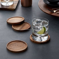 Lot de 4 sous-verres en bois de manguier noir durable Napperons classiques de style européen pour la maison, les hôtels, les restaurants et les occasions de thé
