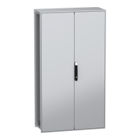 NSYSFN1810402D Armoire de sol à 2 portes, acier galvanisé, IP55, noir, gris, 1000mm x 400mm 1800mm, série PanelSeT SFN