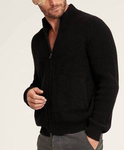 Cardigan di Lusso da Uomo con Zip in Puro Cashmere 100% a Costine Taglie Forti - Maglione in Lana e Cashmere con Logo Personalizzato - Product Image 3