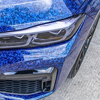Film de lamination automobile PET PPF brillant bleu carbone forgé en rouleau, film de protection de carrosserie, revêtement adhésif