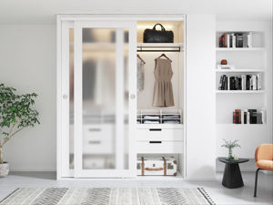 Cửa nhà máy nội thất pre-lắp ráp Glass trượt đôi <span class=keywords><strong>Closet</strong></span> Door với phần cứng kit, DIY cửa trượt hệ thống - Product Image 5