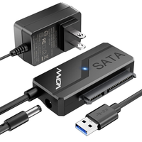 Convertitore USB 3.0 SATA Vonn da 50 cm con porta DC e rivestimento in PVC, cavo Easy Drive per dischi rigidi da 2,5/3,5 pollici per fotocamere e PC - OEM