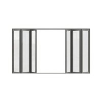 Fenêtre pliante en verre trempé double vitrage PVC, insonorisée, avec moustiquaire en acier inoxydable, personnalisable pour salon
