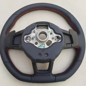 Volante de cuero para Volkswagen Glotion Golf <span class=keywords><strong>MK</strong></span> 6 7 7,5 <span class=keywords><strong>GTI</strong></span> GTD GTE R Pol Passat B8 R Polo Volante deportivo - Product Image 5