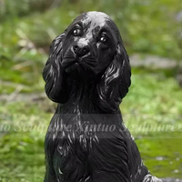 Statue de chien Cocker Spaniel Bronze décor extérieur, Sculpture personnalisée pour animaux de compagnie