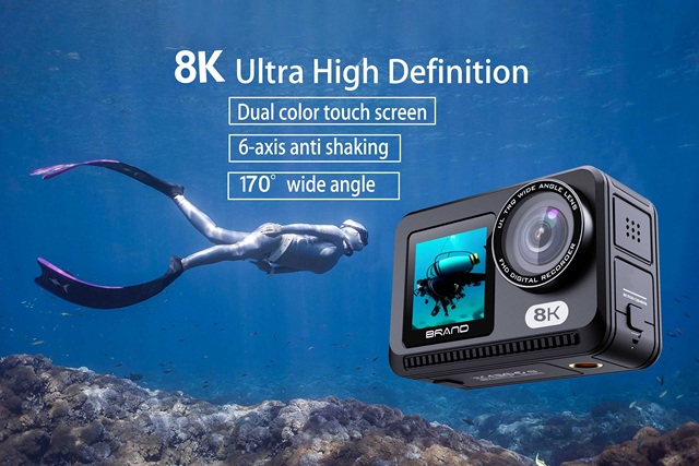 New 8K Action Cam Waterproof Sports Camera with WiFi 25m Waterproof and Wide Angle Lens for Outdoor Adventures