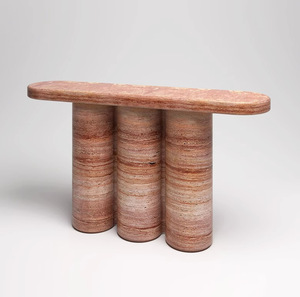 Hiện đại chạm khắc đá cẩm thạch tự nhiên hiển thị giao diện điều khiển Bảng màu Đỏ travertine lối vào bảng tùy chỉnh đá cẩm thạch giao diện điều khiển Bảng - Product Image 3