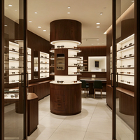 Vitrines d'exposition pour lunettes sur mesure, en forme d'anneau, avec éclairage LED optique, de haute qualité, durables et écologiques